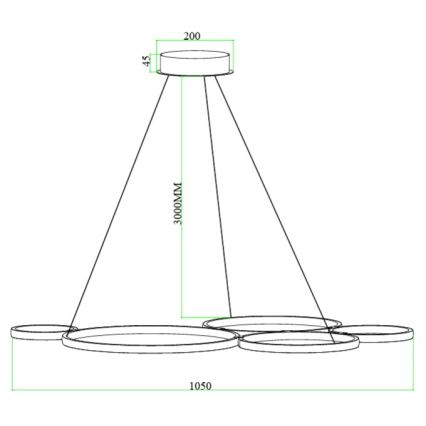 Ondaluce - LED prigušiva luster na sajli POIS LED/60W/230V zlatna