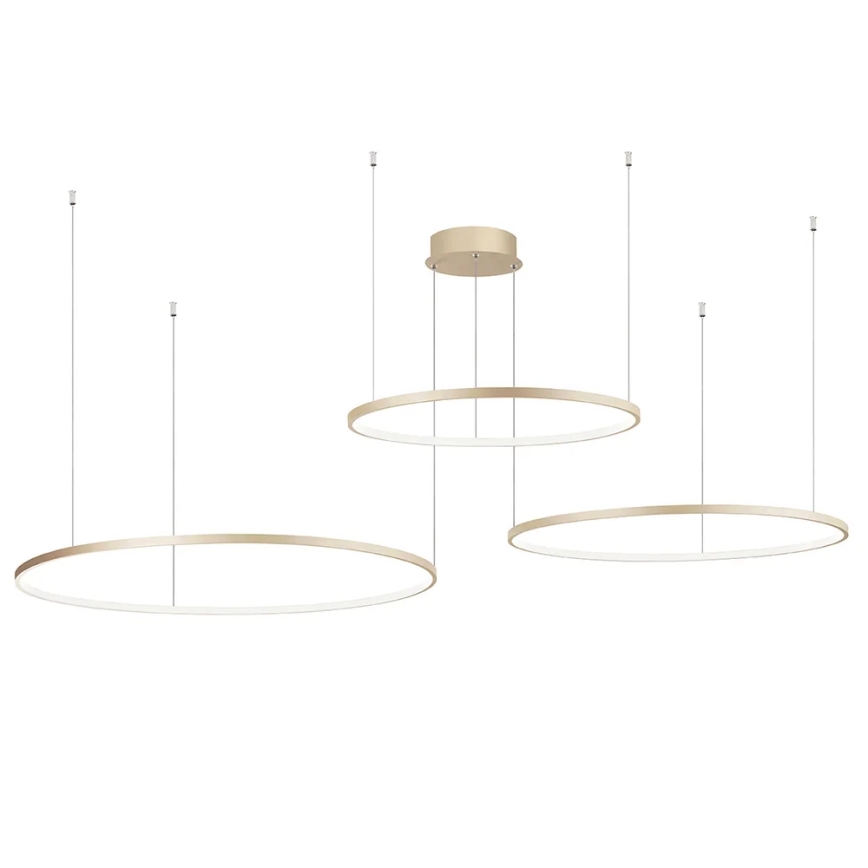 Ondaluce - LED prigušiva luster na sajli SOEL LED/28W/230V + LED/38W + LED/47W prečnik 100/80/60 cm zlatna