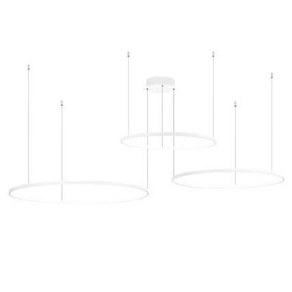 Ondaluce - LED prigušiva luster na sajli SOEL LED/28W/230V + LED/38W + LED/47W 3000/4000K pr. 100/80/60 cm bela