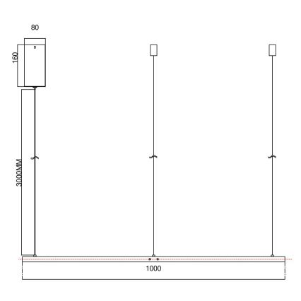 Ondaluce - LED prigušiva luster na sajli SOEL LED/47W/230V Ø 100 cm zlatna
