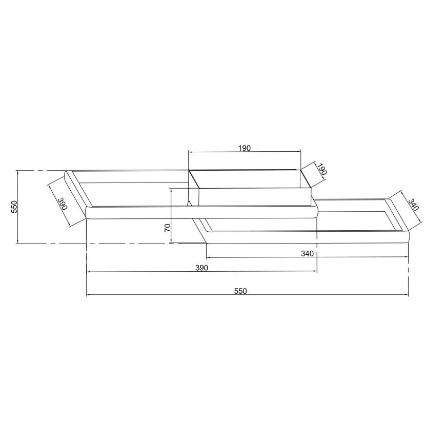 Ondaluce - LED prigušiva plafonska svetiljka DOWEL LED/46W/230V 55x55 cm srebrna