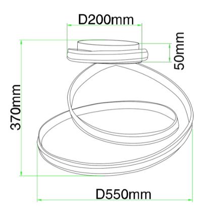 Ondaluce - LED prigušiva plafonska svetiljka VUELTA LED/37W/230V prečnik 55 cm bela
