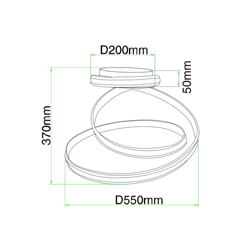 Ondaluce - LED prigušiva plafonska svetiljka VUELTA LED/37W/230V prečnik 55 cm bela