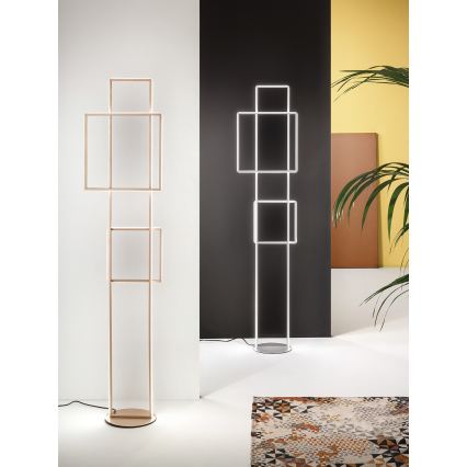 Ondaluce - LED prigušiva podna lampa DOWEL LED/77W/230V 166 cm srebrna