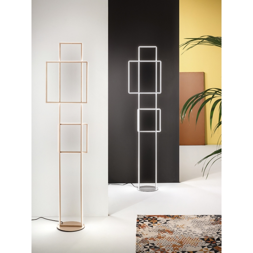 Ondaluce - LED prigušiva podna lampa DOWEL LED/77W/230V 166 cm srebrna