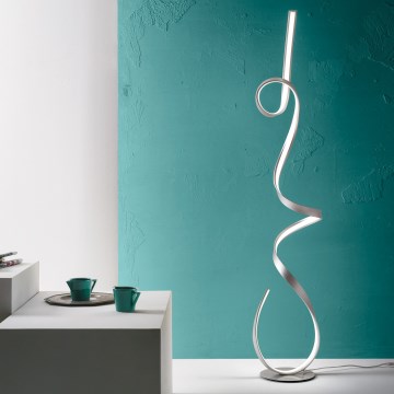 Ondaluce - LED prigušiva podna lampa LUMEN LED/30W/230V 160 cm srebrna
