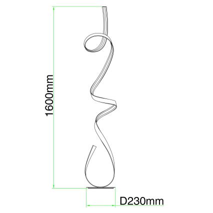 Ondaluce - LED prigušiva podna lampa LUMEN LED/30W/230V 160 cm srebrna