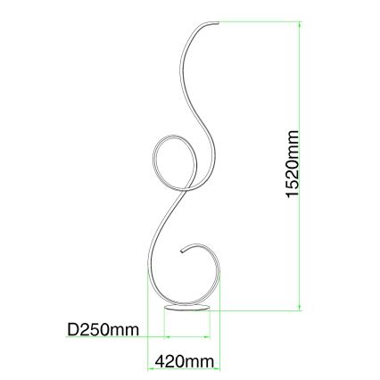 Ondaluce - LED prigušiva stojeća lampa FLOK LED/44W/230V 152 cm bela