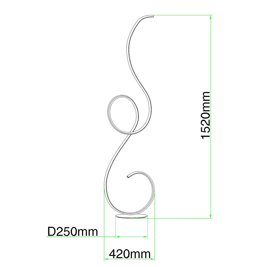 Ondaluce - LED prigušiva stojeća lampa FLOK LED/44W/230V 152 cm bela
