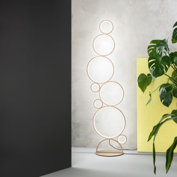 Ondaluce - LED prigušiva stojeća lampa POIS LED/52W/230V zlatna