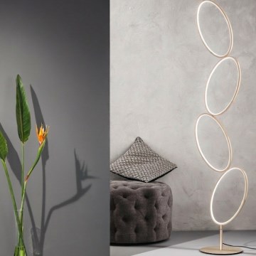 Ondaluce - LED prigušiva stojeća lampa RICE LED/38W/230V 166 cm zlatna