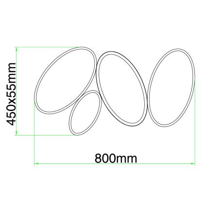 Ondaluce - LED prigušiva stropna lampa RICE LED/34W/230V 45x80 cm zlatna
