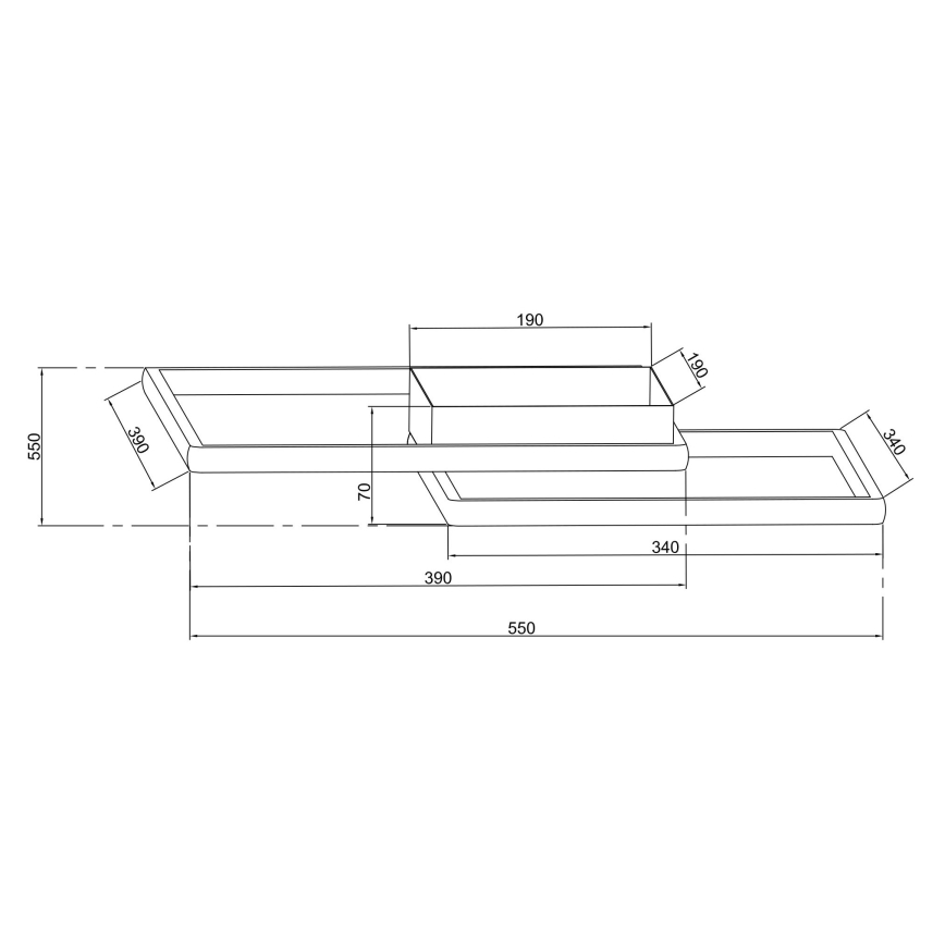 Ondaluce - LED prigušiva stropna svetiljka DOWEL LED/46W/230V 55x55 cm zlatna