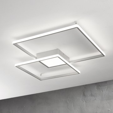 Ondaluce - LED prigušiva stropna svetiljka DOWEL LED/60W/230V 75x75 cm srebrna
