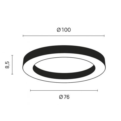Ondaluce - LED stropno svetlo (prigušiva) GLOBUS LED/80W/230V 3000/4000K prečnik 100 cm crno