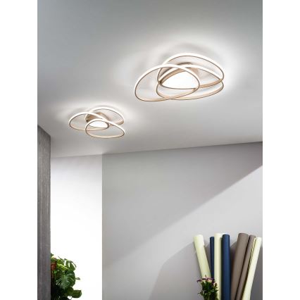 Ondaluce - LED prigušiva stropna svetiljka ROSE LED/60W/230V 50x54 cm zlatna