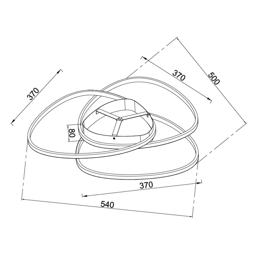 Ondaluce - LED prigušiva stropna svetiljka ROSE LED/60W/230V 50x54 cm zlatna