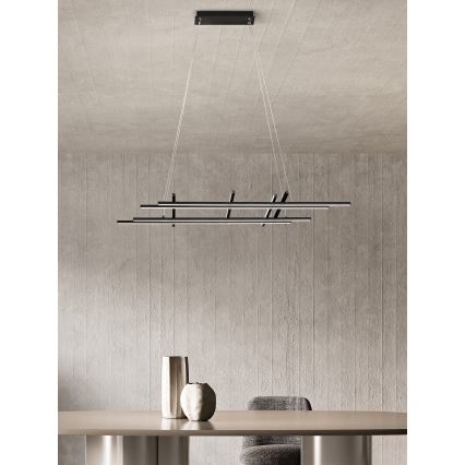 Ondaluce - LED prigušiva visilica na sajli MOVIDA LED/114W/230V crna