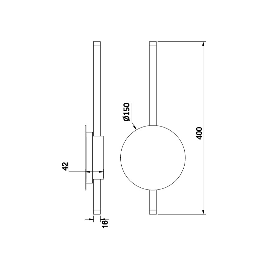 Ondaluce - LED prigušiva zidna svetiljka JAMES LED/16W/230V crna