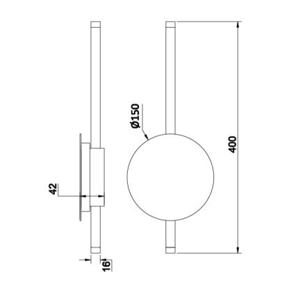 Ondaluce - LED prigušiva zidna svetiljka JAMES LED/16W/230V zlatna