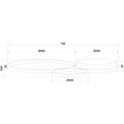 Ondaluce - LED prigušiva zidna svetiljka POIS LED/42W/230V srebrna