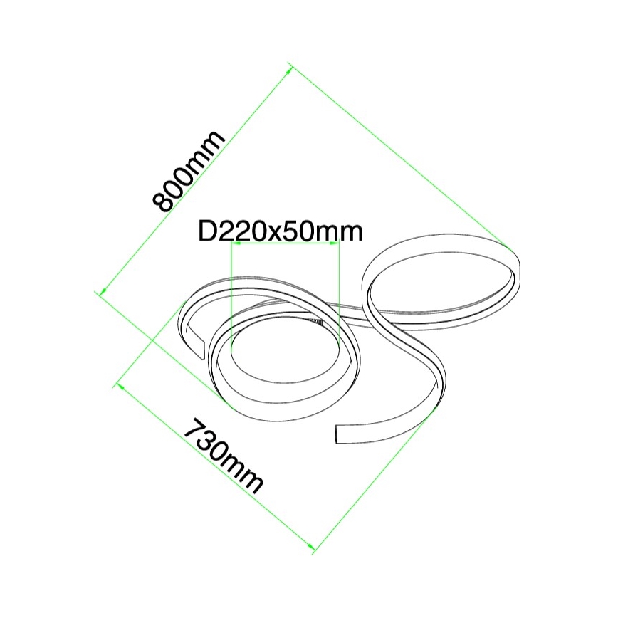 Ondaluce - LED prigušiva zidna svetiljka TWIST LED/57W/230V bela