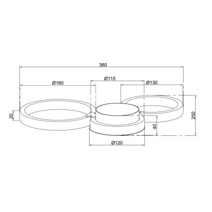 Ondaluce - LED zidno svetlo POIS LED/20W/230V u zlatnoj boji