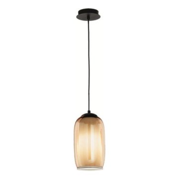 Ondaluce - Luster na kablu BONNIE 1xE27/15W/230V prečnik 15 cm crna/zadimljeno bež