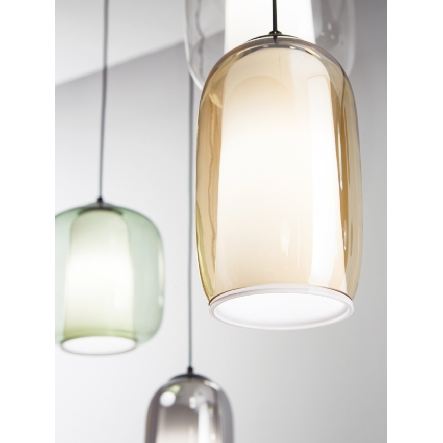 Ondaluce - Luster na kablu BONNIE 1xE27/15W/230V prečnik 15 cm crna/zadimljeno bež