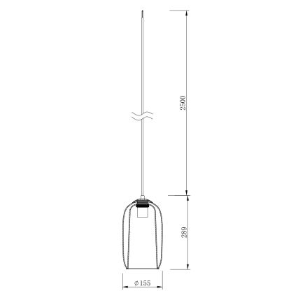 Ondaluce - Luster na kablu BONNIE 1xE27/15W/230V prečnik 15 cm crna/zadimljeno bež