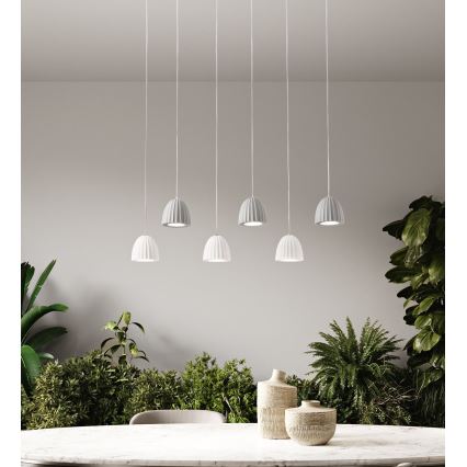 Ondaluce - Luster na sajli CONCRETE 1xGU10/7,5W/230V Ø 10,5 cm beton/bela