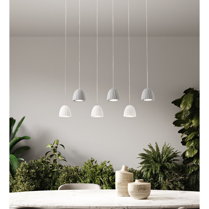 Ondaluce - Luster na sajli CONCRETE 1xGU10/7,5W/230V Ø 10,5 cm beton/bela