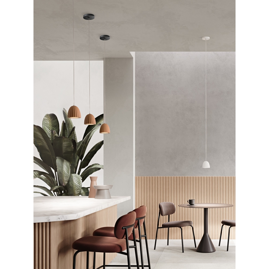 Ondaluce - Luster na sajli CONCRETE 1xGU10/7,5W/230V Ø 10,5 cm beton/bela