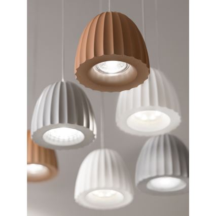 Ondaluce - Luster na sajli CONCRETE 1xGU10/7,5W/230V Ø 10,5 cm beton/bela