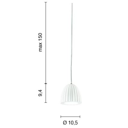 Ondaluce - Luster na sajli CONCRETE 1xGU10/7,5W/230V Ø 10,5 cm beton/bela