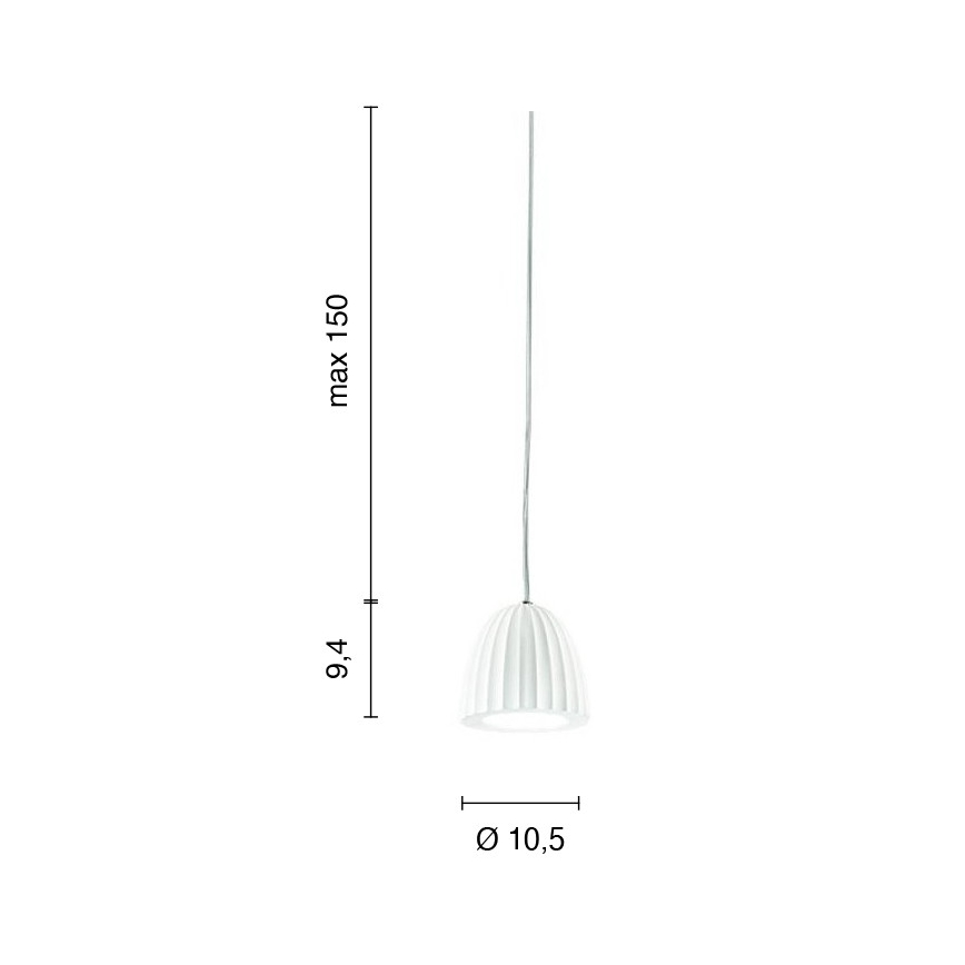 Ondaluce - Luster na sajli CONCRETE 1xGU10/7,5W/230V Ø 10,5 cm beton/bela