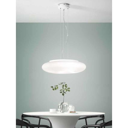 Ondaluce - Luster na sajli DODI 2xE27/15W/230V prečnika 53 cm bela