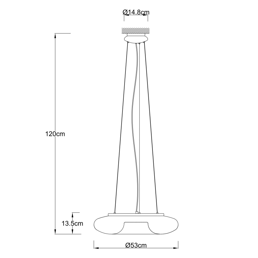 Ondaluce - Luster na sajli DODI 2xE27/15W/230V prečnika 53 cm bela