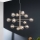 Ondaluce - Luster na sajli ELISEO 12xE14/10W/230V prečnik 97 cm zlatna/zadimljeno bež