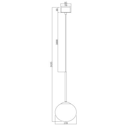 Ondaluce - Luster na sajli JEWEL 1xE14/10W/230V prečnik 17 cm crna/zadimljena crna