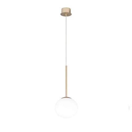 Ondaluce - Luster na sajli JEWEL 1xE14/10W/230V prečnik 17 cm zlatna/bela