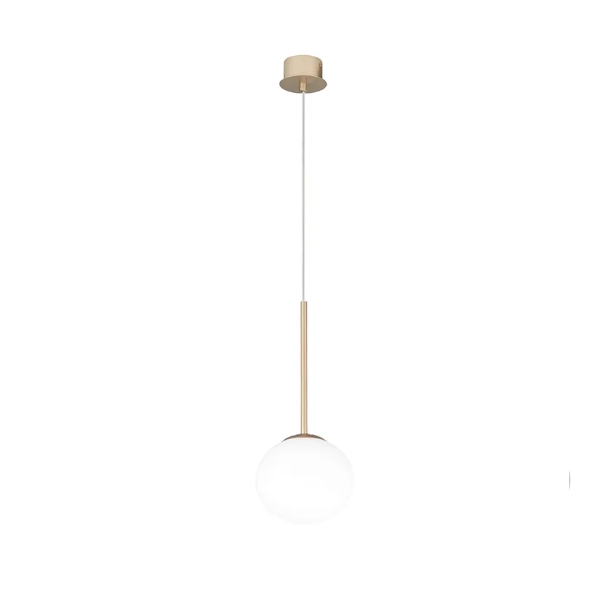 Ondaluce - Luster na sajli JEWEL 1xE14/10W/230V prečnik 17 cm zlatna/bela