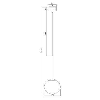 Ondaluce - Luster na sajli JEWEL 1xE14/10W/230V prečnik 17 cm zlatna/bela