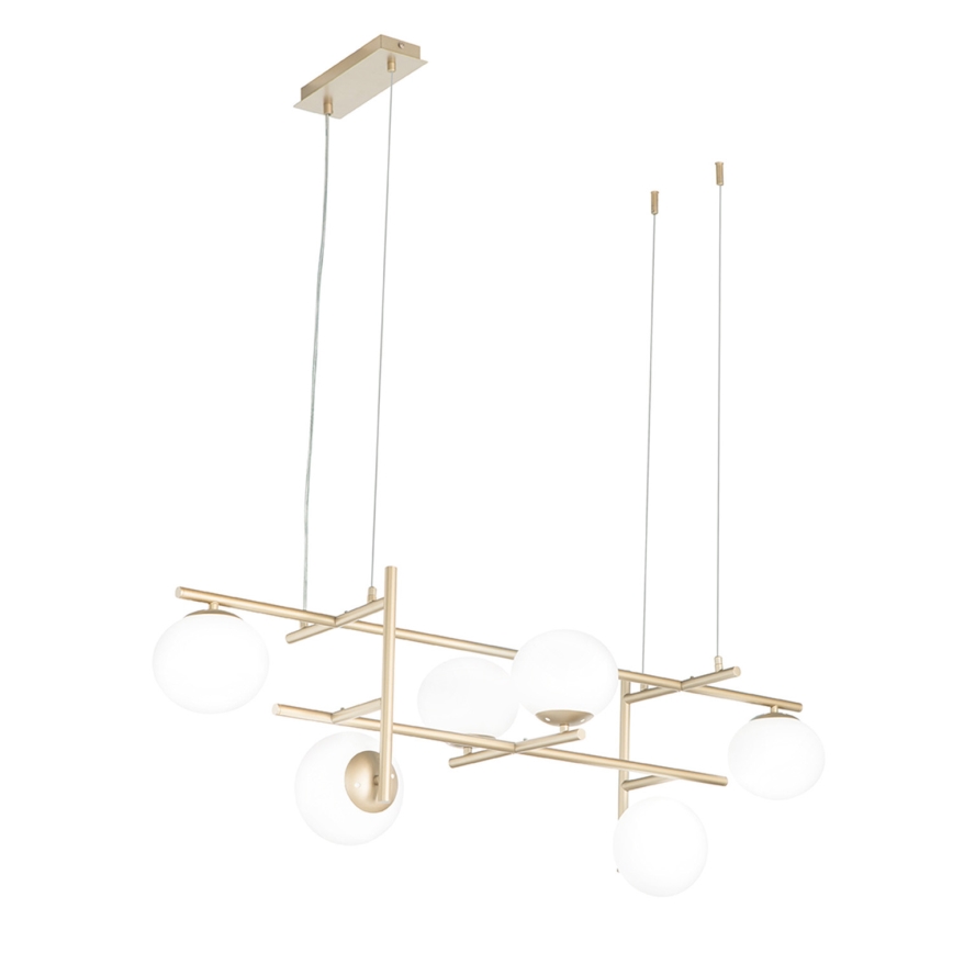 Ondaluce - Luster na sajli JEWEL 6xE14/10W/230V zlatna/bela