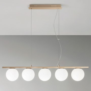 Ondaluce - Luster na sajli MONILE 5xE14/10W/230V zlatna/bela