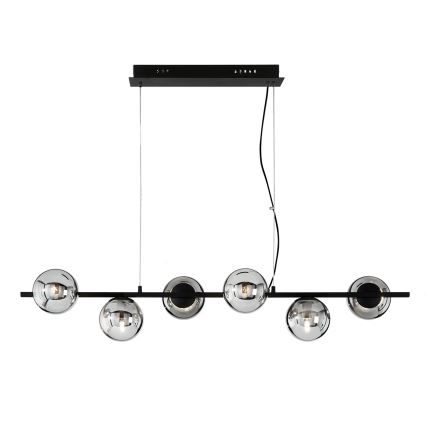 Ondaluce - Luster na sajli MONILE 6xE14/10W/230V crna/zadimljena crna
