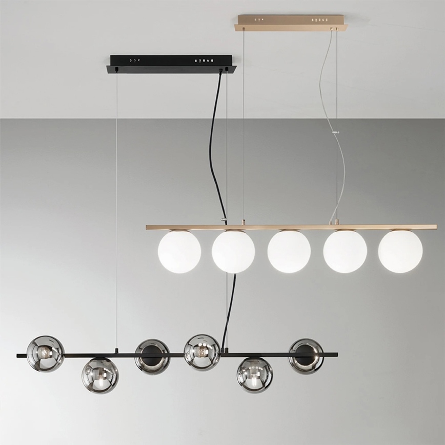 Ondaluce - Luster na sajli MONILE 6xE14/10W/230V crna/zadimljena crna