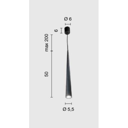 Ondaluce - Luster na sajli NOA 1xGU10/20W/230V Ø 5,5 cm zlatna