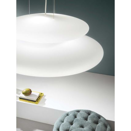 Ondaluce - Luster na sajli PAGODA 3xE27/15W/230V + 2xE27/15W, prečnik 50 cm, bela