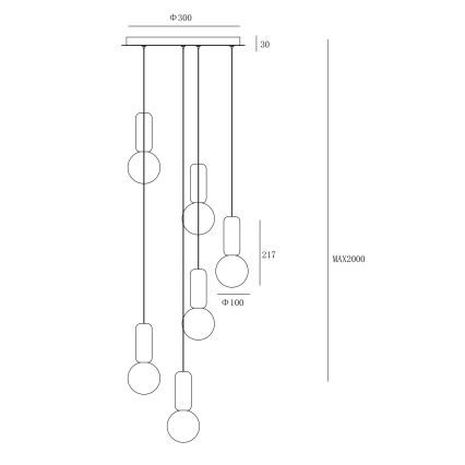 Ondaluce - Luster na sajli ROCK 6xG9/7W/230V, Ø 35 cm beton/smeđa/siva/bela